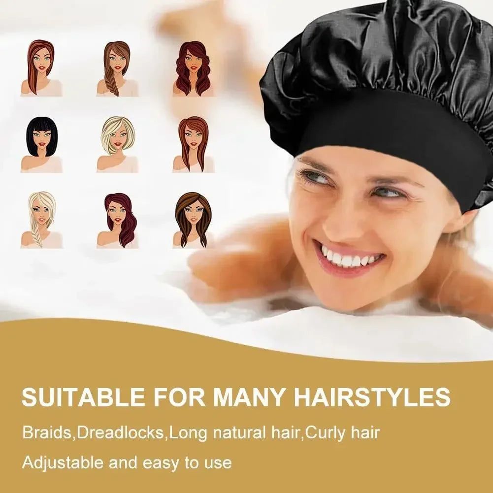 Hundreds of High Elasticity Hair Care Cap Moon Hat Wrapped Headscarf Beauty Cap Shower Cap Female Nursing Satin Sleeping Cap