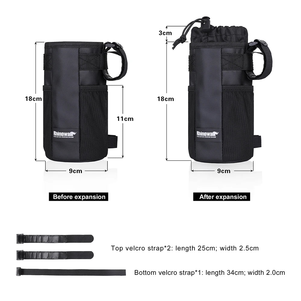 Rhinowalk Handlebar Bag Cycling Water Bottle Carrier Pouch MTB Bike Kettle Bag Riding Handlebar Bag Bicycle Accessories