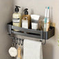 1pc Non-Drill Aluminum Bathroom Storage Rack - Wall-Mounted Corner Shelf for Shampoo, Makeup, and Accessories