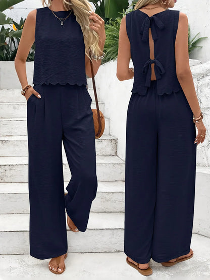 2025 Summer New Women's Fashion Sleeveless Tank Top Casual Pants Set