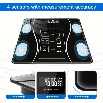 Intelligent Digital Body Scale With Backlit LED Display Screen,Weighing Up To 400 Pounds,Ideal for Weight Management & Fitness