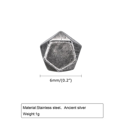 Retro Grey Stud Earrings for Men Boys,Anti Allergy Stainless Steel Ear Studs,Rock Punk Jewelry Anniversary Birthday Gifts