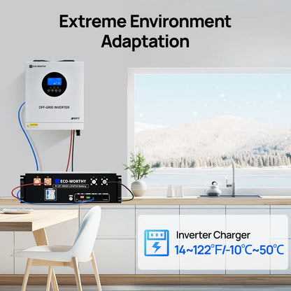 ECO-WORTHY 5000W Solar Hybrid Inverter 48V DC-120V/220V Pure Sine Wave Power Inverter AC Split Phase Off-Grid System