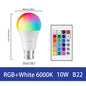 LED RGB Lamp Spotlight Bulb E27 E14 GU10 B22 AC120V 230V Bombillas LED 6W 10W IR Remote Control Led Smart RGBW Lamp Home Decor