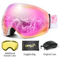 Frameless Anti-Fog Ski Goggles Night Lens Box Set 100% UV400 Protection Ski Snowboard Anti-Slip Strap Snow Goggles for Men Women