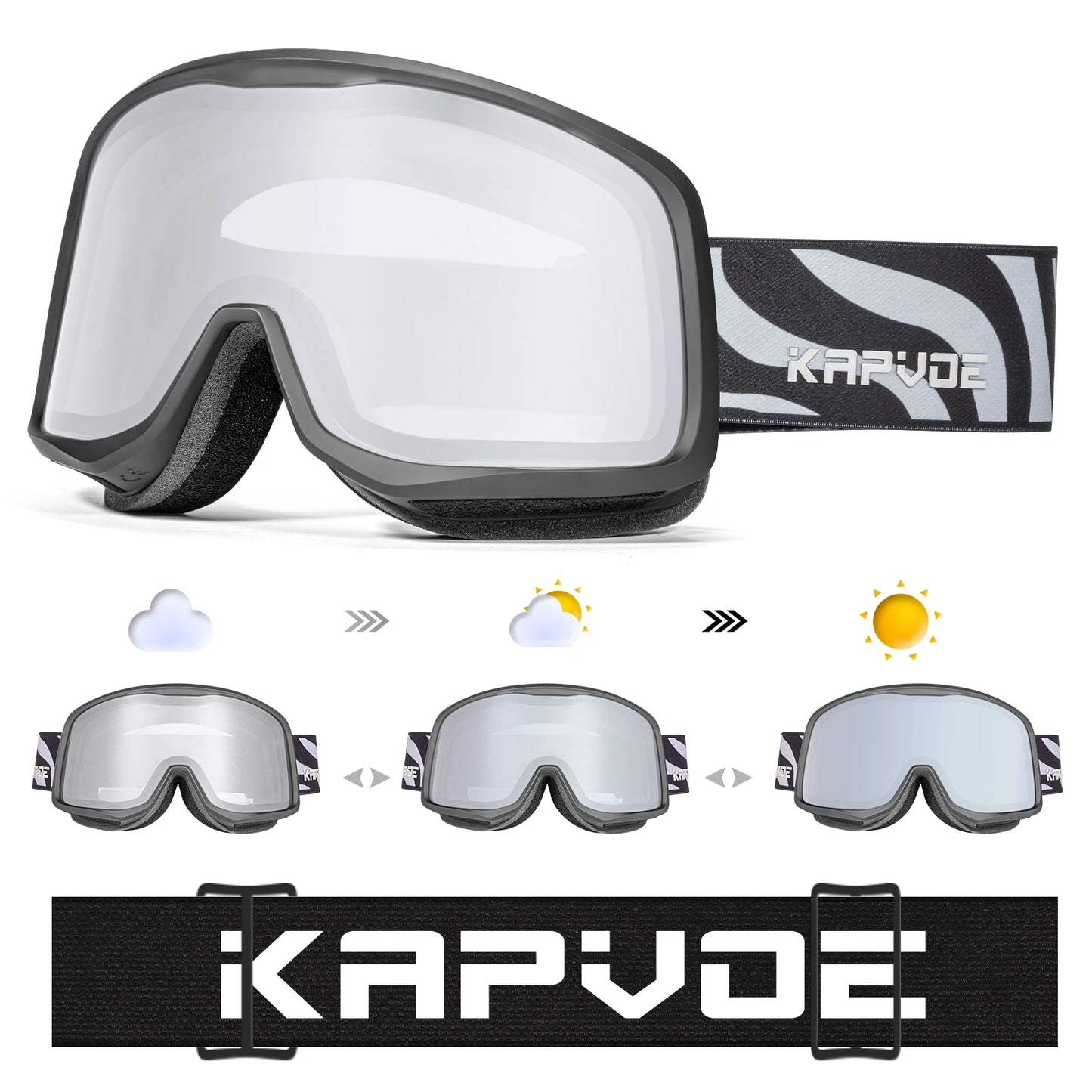 KAPVOE Sale OTG Photochromic Ski Snowboard Goggles Women Men Outdoor Sports Skiing Eyewear UV 400 Winter Snow Protection Glasses