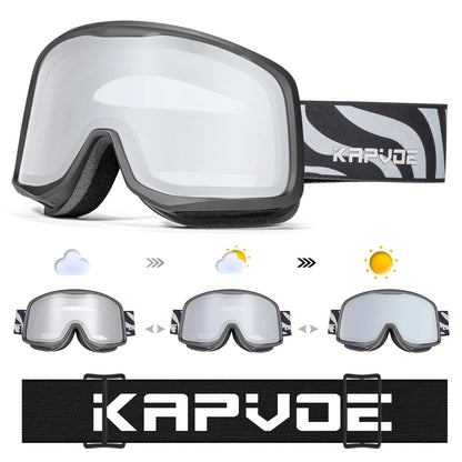 KAPVOE Sale OTG Photochromic Ski Snowboard Goggles Women Men Outdoor Sports Skiing Eyewear UV 400 Winter Snow Protection Glasses
