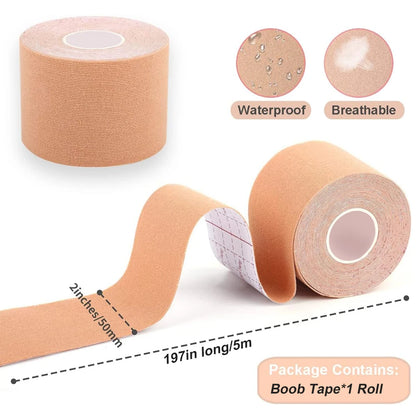 4 Roll Kinesiology Tape,5cm x 5m Waterproof Athletic Tape,Uncut Kinetic Tape,Elastic Muscle Tape,Sports Tape,Knee Tape