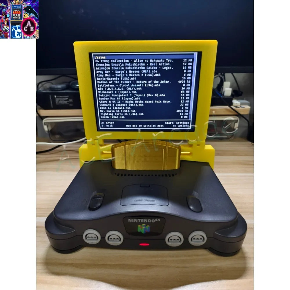 Original Design 64 Bit N64 Host 8-inch 4:3 Mini Portable Screen for Home Retro Arcade Game Console LCD Dedicated Screen
