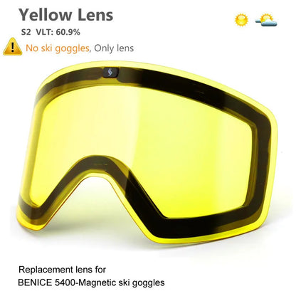 Ski Goggles with Magnetic Double Layer Yellow Lens Skiing Anti-fog UV400 Snowboard Goggles Men Women Ski Glasses Eyewear Set