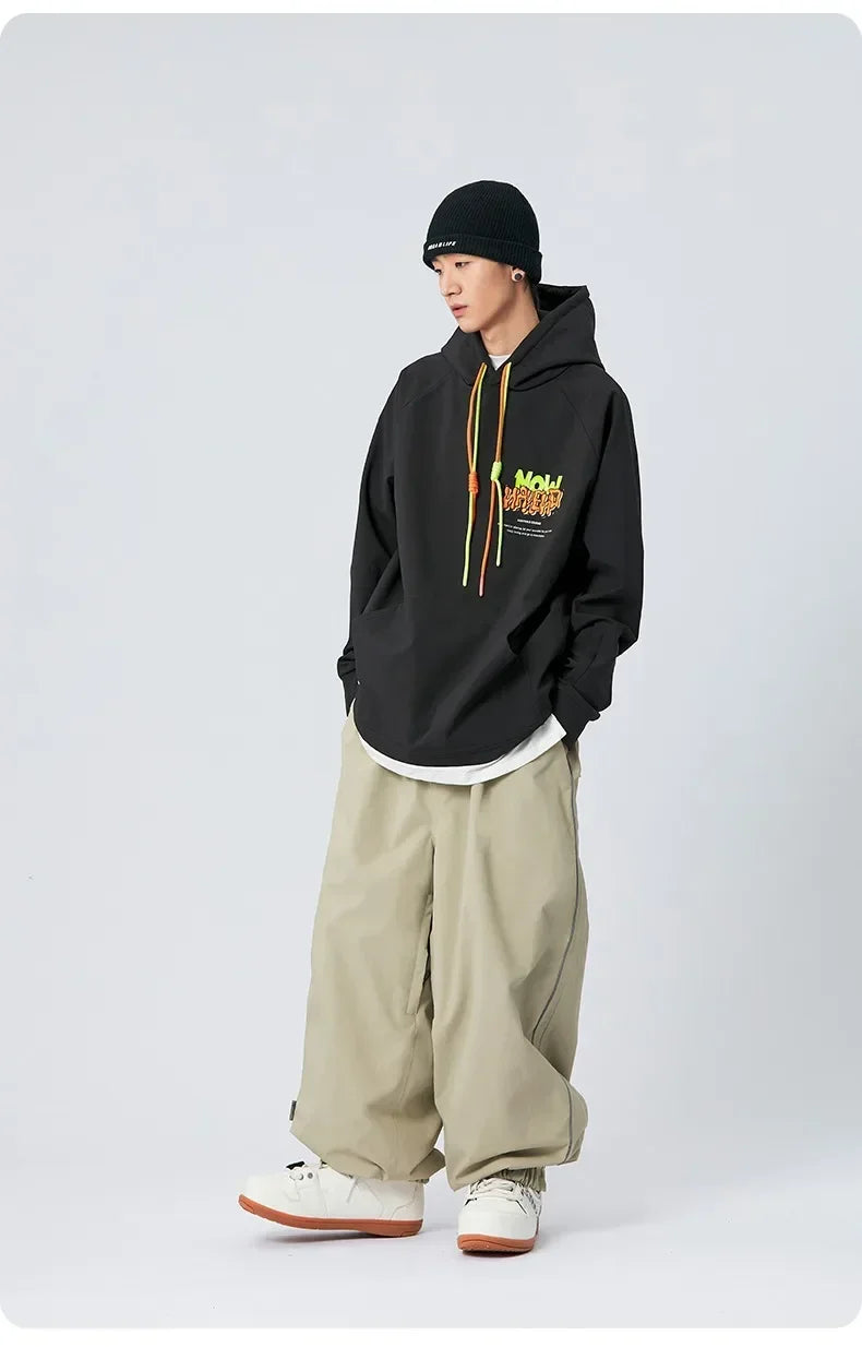 Men's Women's Single Board Waterproof Loose Fit Wear Resistant Professional Double Board Ski Pants Snowboard Pants Men