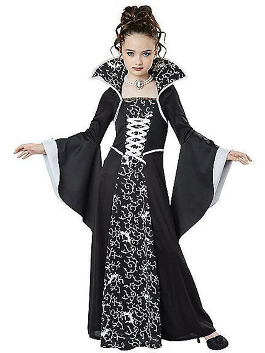 Halloween Witch Vampire Cosplay Costume for Kids Girls Disfraz Carnival Dress Up Party Mujer Children's Performance Clothing