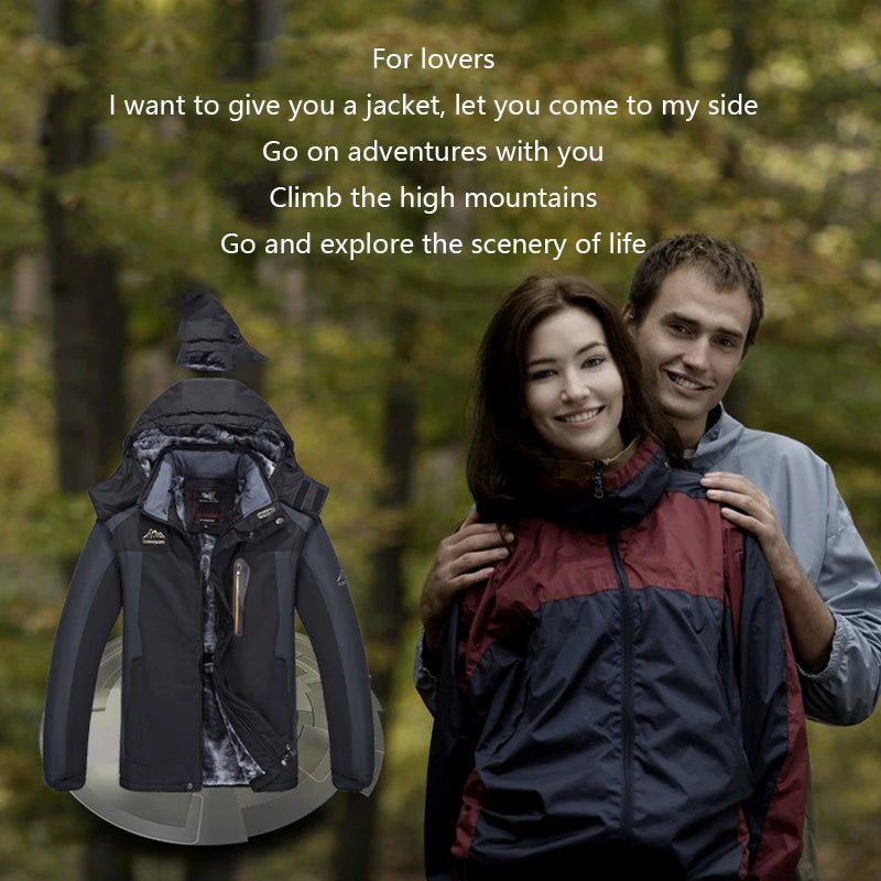 9XL New Winter Men Outwear Fleece Warm Removable Hooded Jacket Men Outdoor Skiing Windbreaker Waterproof Casual Jacket Coat Male