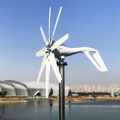 1kw 1000w Horizontal Strong Wind Turbine Generator 48V 24V 12V Power Magnetic Dynamo Free Energy 220v Inverter Output For Home