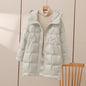 Winter Long 90% White Duck Down Jacket Women Hooded Zipper Puffer Coat Casual Warm Loose Puffer Feather Parka