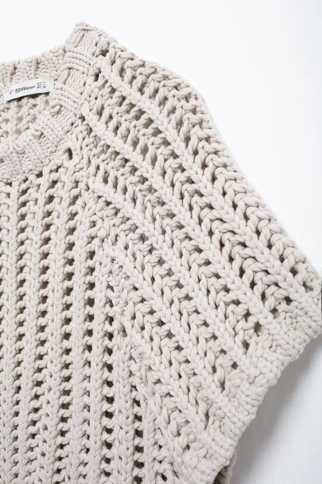 EDSA Women Chunky Knit Top with Side Straps O-Neck Short Sleeves Hollow Out Cropped Sweater Pullover for Casual Female