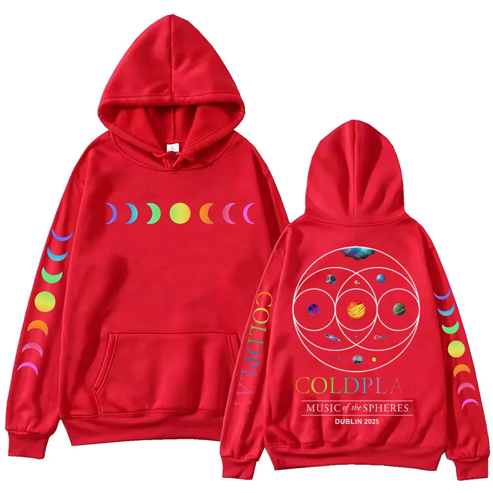 Cold-play 2025 Music of the Spheres World Tour Hoodie Harajuku Hip Hop Pullover Tops Sweatshirt Gift