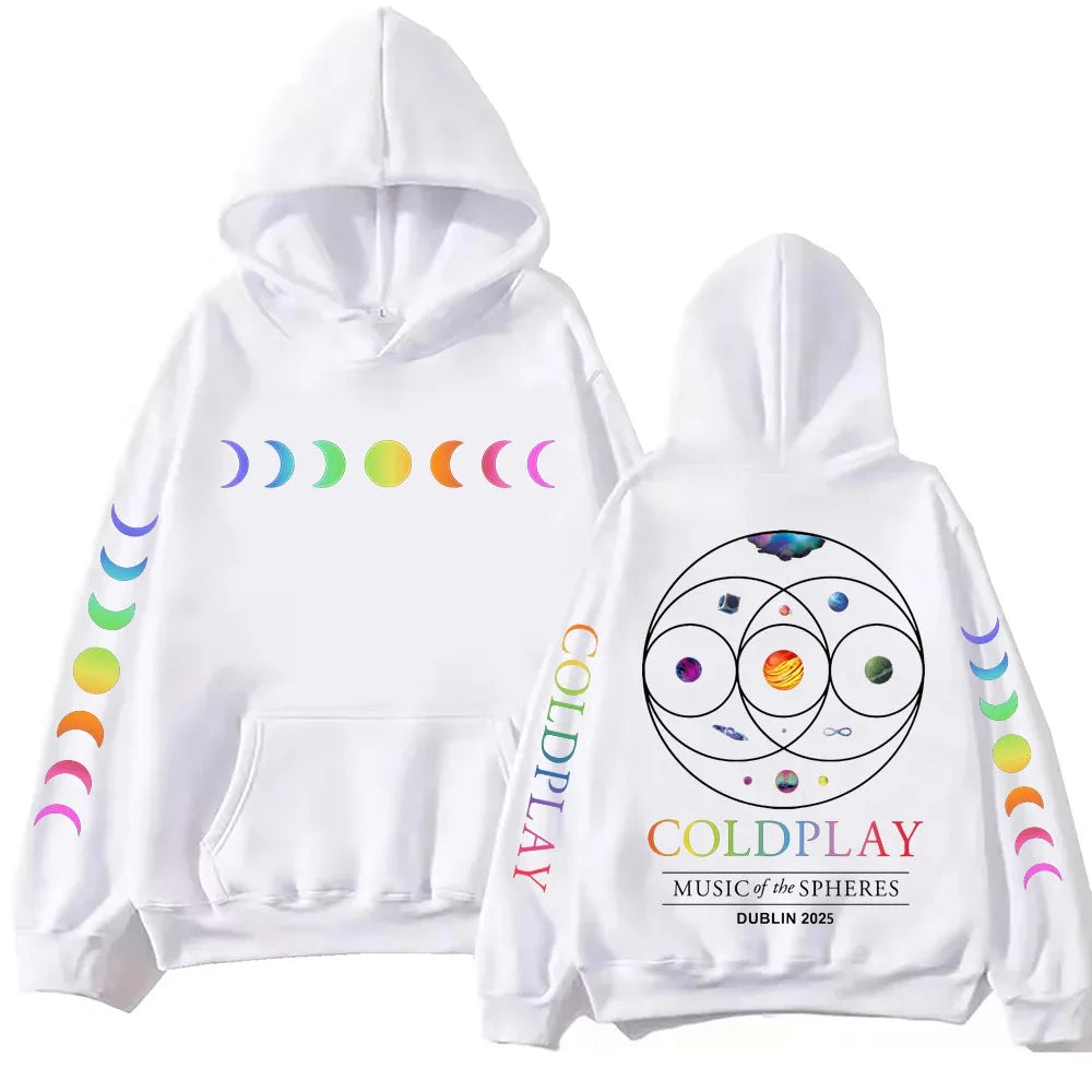 Cold-play 2025 Music of the Spheres World Tour Hoodie Harajuku Hip Hop Pullover Tops Sweatshirt Gift
