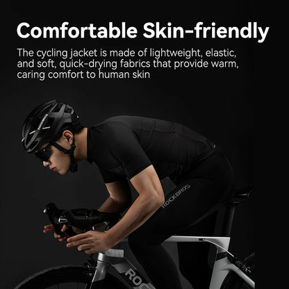 ROCKBROS Cycling Jersey Summer Bicycle Skin-Friendly Breathable Short Sleeve Sports Quick Dry Reflective Cycling Equipment