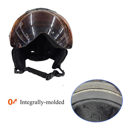 MOON Skiing Helmet With Goggles PC+EPS High-Quality Ski Helmet For Adult Outdoor Snowboard Skateboard Helmet Protective Ski Gear