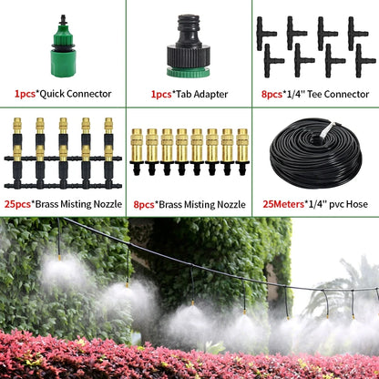 Automatic Sprayer System Patio Misting Cooling Adjustable Rotating Copper Atomizing Nozzle Nebulizer Sprinkler irrigation kit