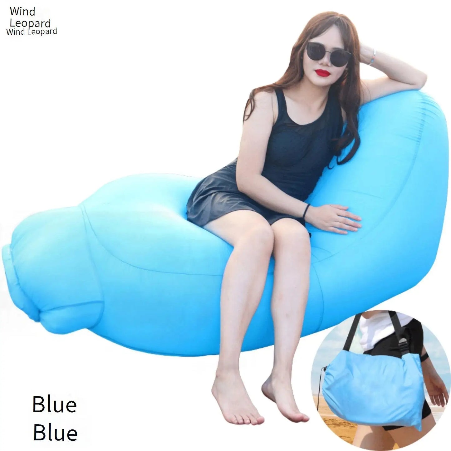 Portable inflatable lounge chair, lazy lounge chair, comfortable outdoor inflatable sofa, breathable inflatable bed, waterproof