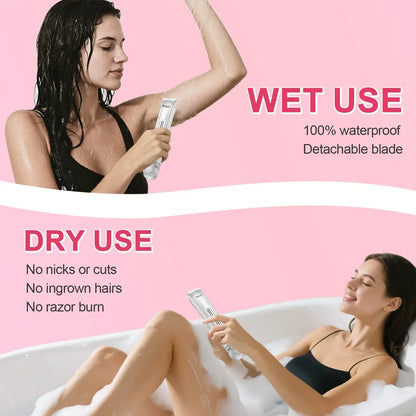 PIRKPON Rechargeable Dual-Head Shaver Women Hair Remover IPX7 Waterproof Bikini Trimmer Painless Electric Razor for Underarm Leg