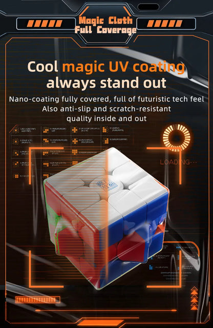 MoYu Meilong 3M V2 Magnetic /Magic Clothes Magic Cube Black/ Stickerless3x3 Speed Cube Educational Puzzle Toys For Kids