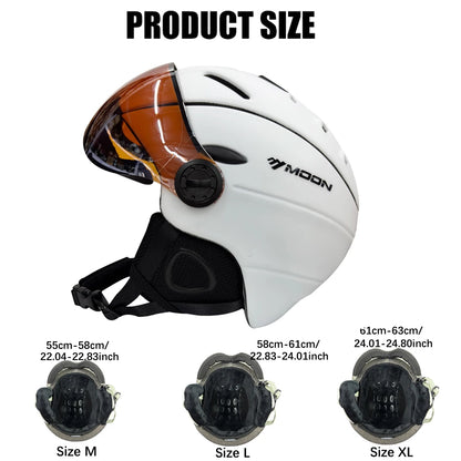 MOON Skiing Helmet With Goggles PC+EPS High-Quality Ski Helmet For Adult Outdoor Snowboard Skateboard Helmet Protective Ski Gear