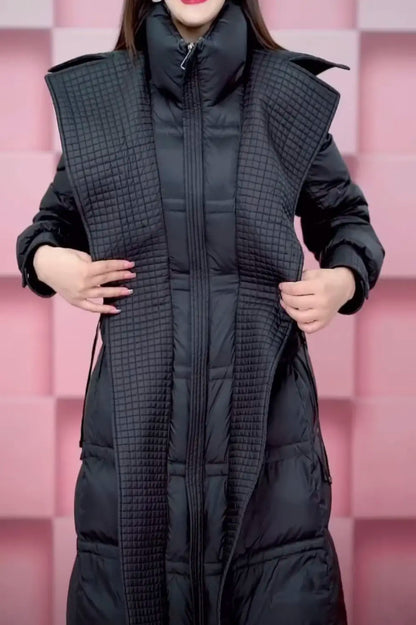 Fashion Long Down Jacket Women Overcoat 2025 New Autumn Winter Slim Thick Parker Coat Female Warm Casual White Duck Down Coats