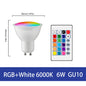 LED RGB Lamp Spotlight Bulb E27 E14 GU10 B22 AC120V 230V Bombillas LED 6W 10W IR Remote Control Led Smart RGBW Lamp Home Decor