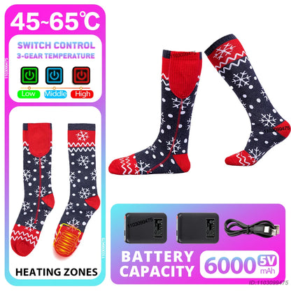 New Heated Socks for Men Women Rechargeable 6000mah Battery Electric Socks Winter Foot Warmer Outdoor Skiing Hunting Fishing