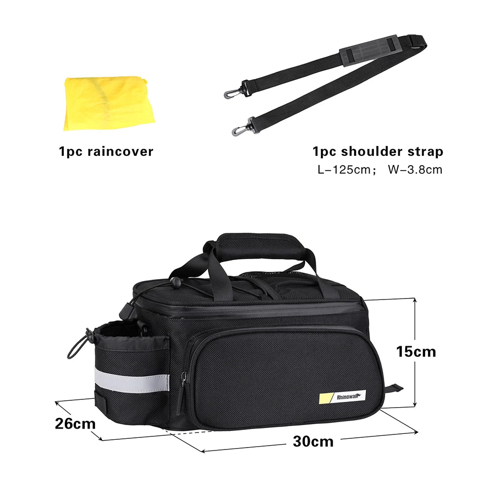 Rhinowalk Bicycle Pannier Bag Multifunctional Bike Rack Bag Trunk Saddle Cycling Large Capacity Travel Bag MTB With Rain Cover