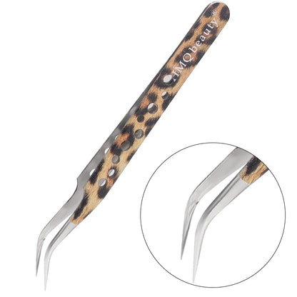 Leopard Eyelash Tweezers Stainless Steel High Quality Lash Tweezer For Lashes Extension Anti-Static 3D Accurate Clip Makeup Tool