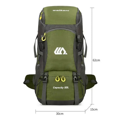 50L Travel Backpack Camping Bag For Men Large Hiking Bag Tourist Rucksack Waterproof Outdoor Sports Climbing Mountaineering Bag