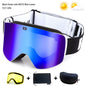 Ski Goggles with Magnetic Double Layer Yellow Lens Skiing Anti-fog UV400 Snowboard Goggles Men Women Ski Glasses Eyewear Set