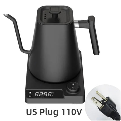 Intelligent Temperature Controlled Hand Brewed Coffee Pot Stainless Steel Fine Mouthed Electric Heating Water Insulation Kettle