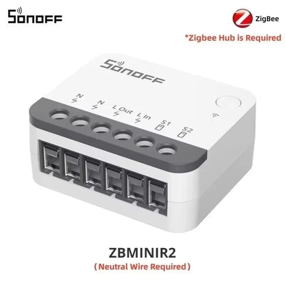 NEW SONOFF ZBMINIR2 Zigbee3.0 Mini Smart Switch Detach Relay Neutral Wire Required Remote Control Via Alexa Google SmartThings
