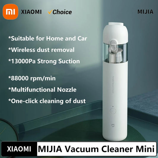2025 NEW XIAOMI MIJIA Portable Handheld Vacuum Cleaner For Home Car Mini Wireless Dust Catcher Collector 13000PA Cyclone Suction