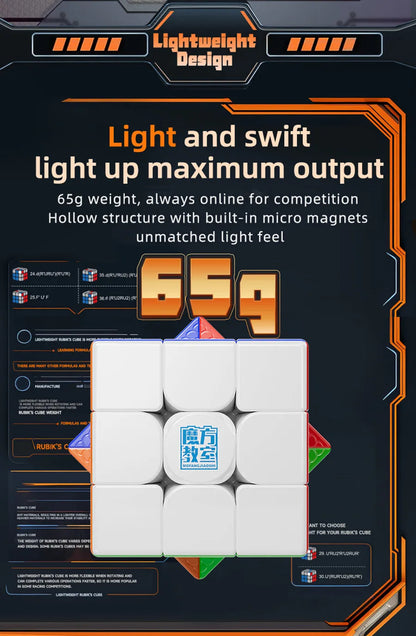 MoYu Meilong 3M V2 Magnetic /Magic Clothes Magic Cube Black/ Stickerless3x3 Speed Cube Educational Puzzle Toys For Kids