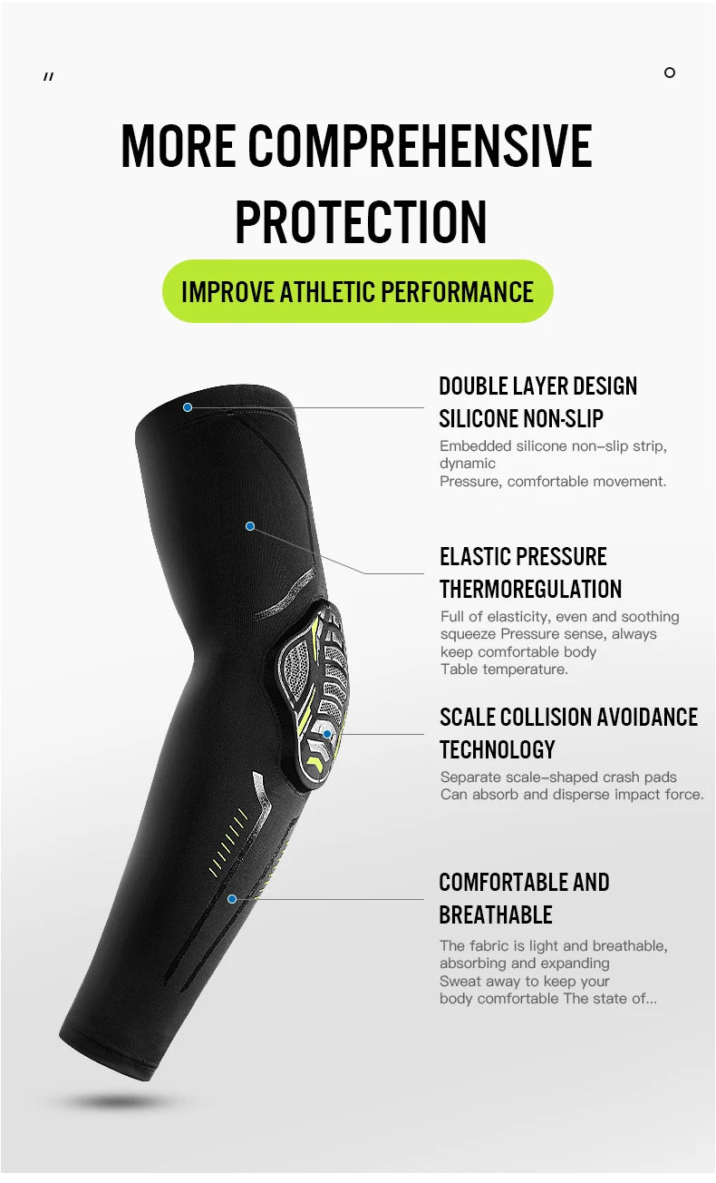 1 PCS Elastic Basketball Elbow and Arm Protectors Fitness Running and Cycling Sports Shock-absorbing Honeycomb Elbow Protectors