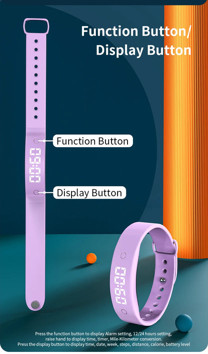 Smart Male Woman Student Children's Sports Electronic Bracelet Vibration Alarm Clock Waterproof Step Count Gift Electronic Watch