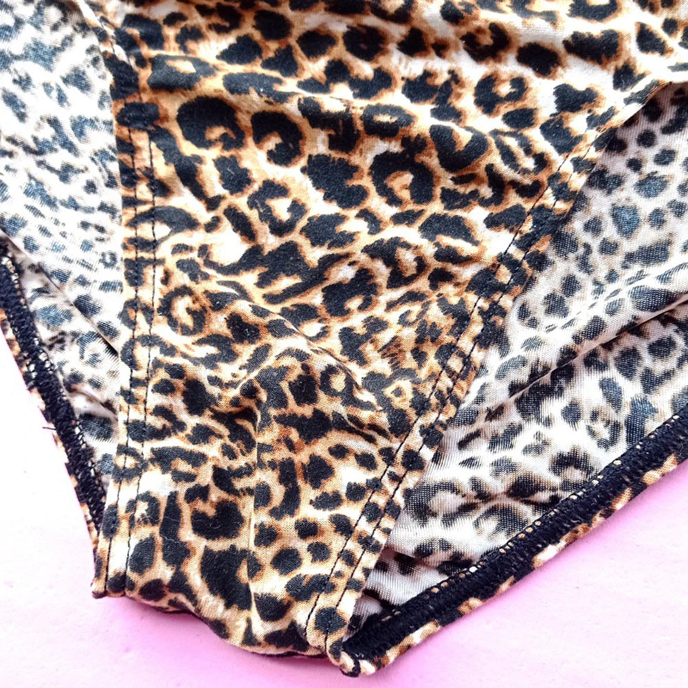 Men's Panties Leopard Printed Bikini G-String Low Waist Briefs Soft Pouch Temptation Lingerie Underwear Seamless Underpants
