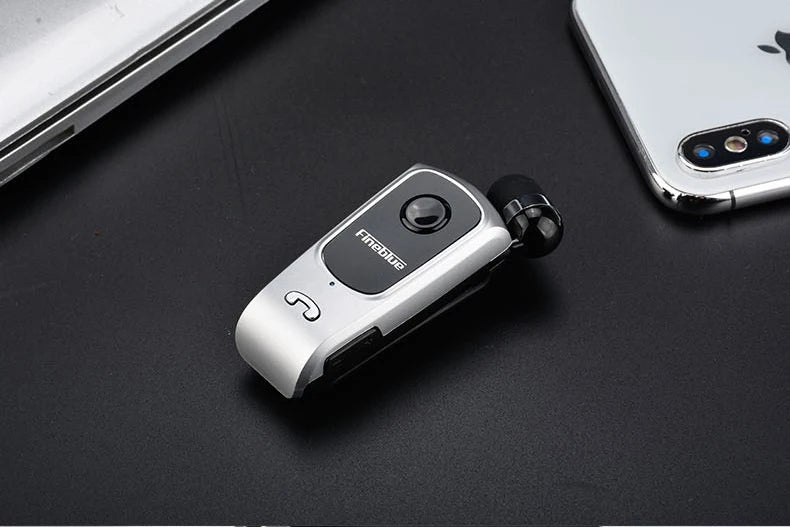 Fineblue F920 Wireless Retractable Portable Mini Bluetooth Headset Calls Remind Vibration Wear Clip Sports Running Earphone