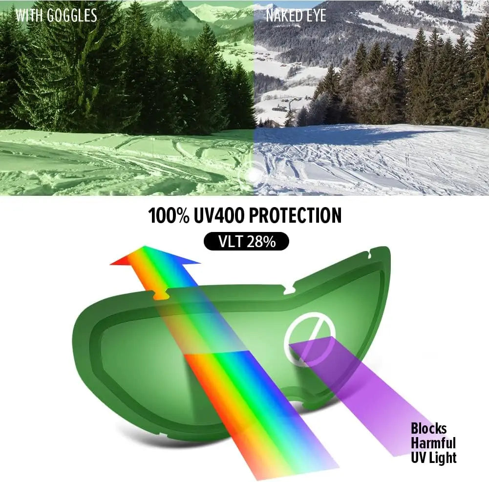 OutdoorMaster Kids Ski Goggles, Snowboard Goggles - Youth Snow Goggles