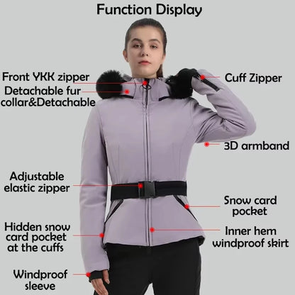 Skiing Jacket 2025 Mountain Snowboard Jackets Winter Hooded Woman Snow Jackets Outdoor Sports Outerwear Windproof Warm Tracksuit
