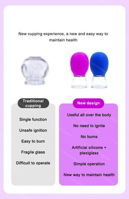 Silicone Cupping Massage Cup Body Face Neck Eye Massager Vacuum Body Facial Care Facial Steaming Pore Cleaner Tool Skin Care