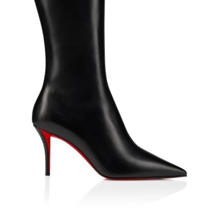 European andAmerican women's high-quality fashionable temperament pointed stage walking shoes sexy leopard print nightclub boots