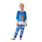 Christmas Family Pajamas Matching Set Long Sleeve Snowflake Print Top with Reindeer Print Bottoms Sleepwear Loungewear