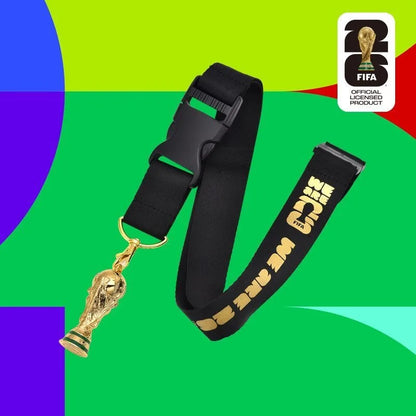Official Licensed FIFA 2026 World Cup USA Canada Mexico Black Trophy Lanyard Football Fans Neck Strap Pendant Accessories